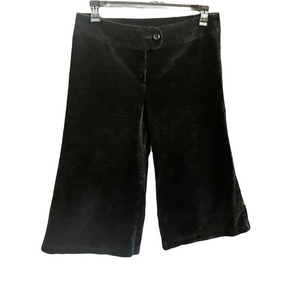 Y2K Ultra Flirt Capris Corduroy Women's L Black Wide Leg Mid Rise Office Siren - Picture 8 of 8
